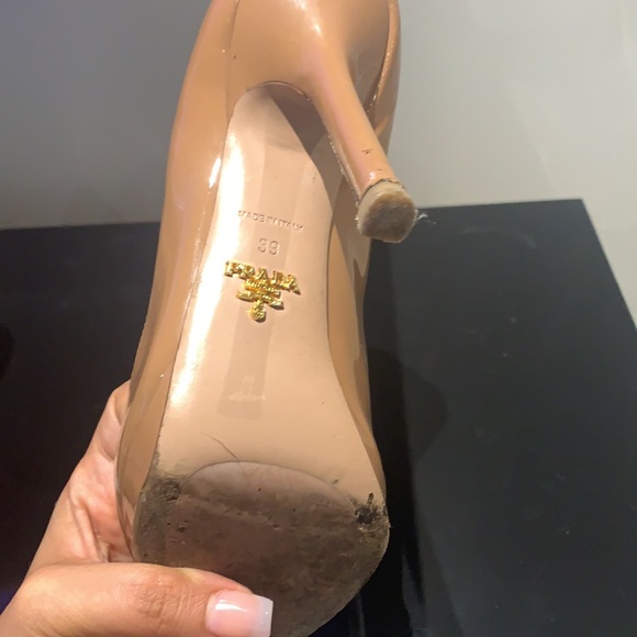 Prada nude patent platform peep toes - Picture 5 of 6